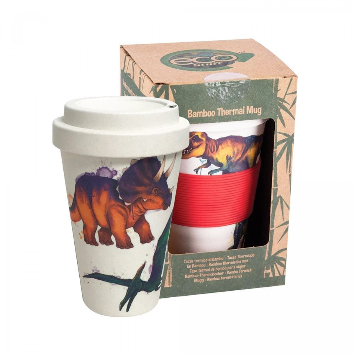 8197 Dinosaur Bamboo Travel Mug
