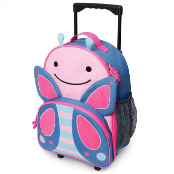zoo kids rolling luggage butterfly