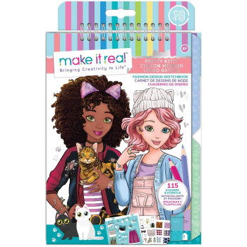 Fashion Design Sketchbook: Pretty Kitty - Animal Toy Shop -