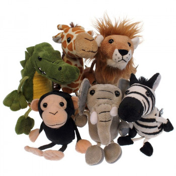 African Animals Set of 6 - Finger Puppets - Animal Toy Shop -